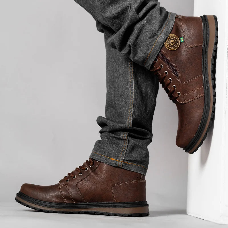 Bota Coturno Masculino Com Ziper Modelo Novo - (Promoção de Inverno 2025)