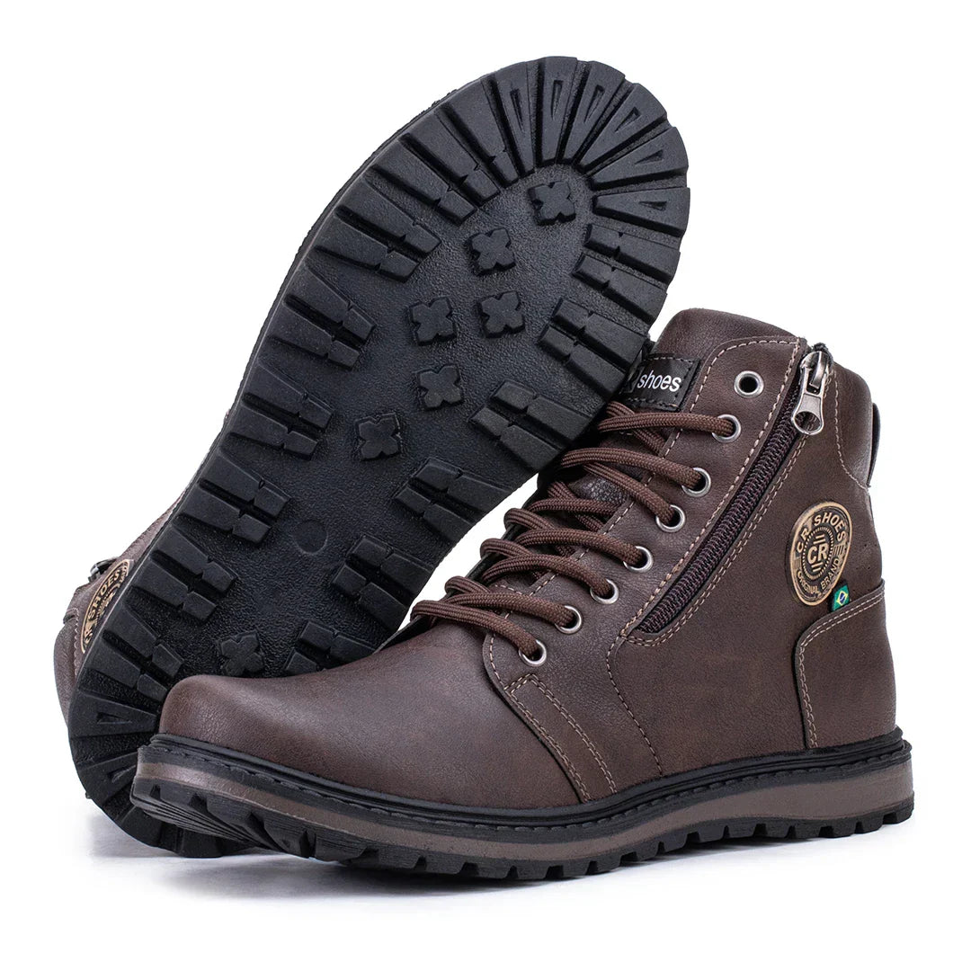 Bota Coturno Masculino Com Ziper Modelo Novo - (Promoção de Inverno 2025)