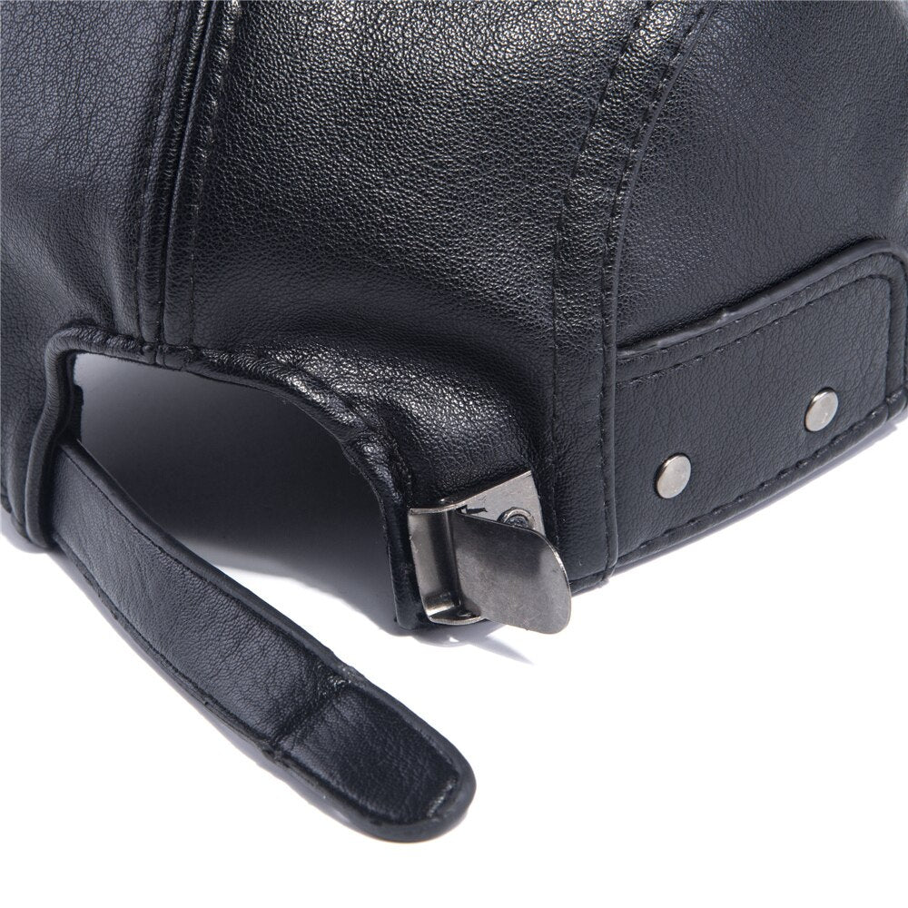 Boina Masculina em Couro Vintage