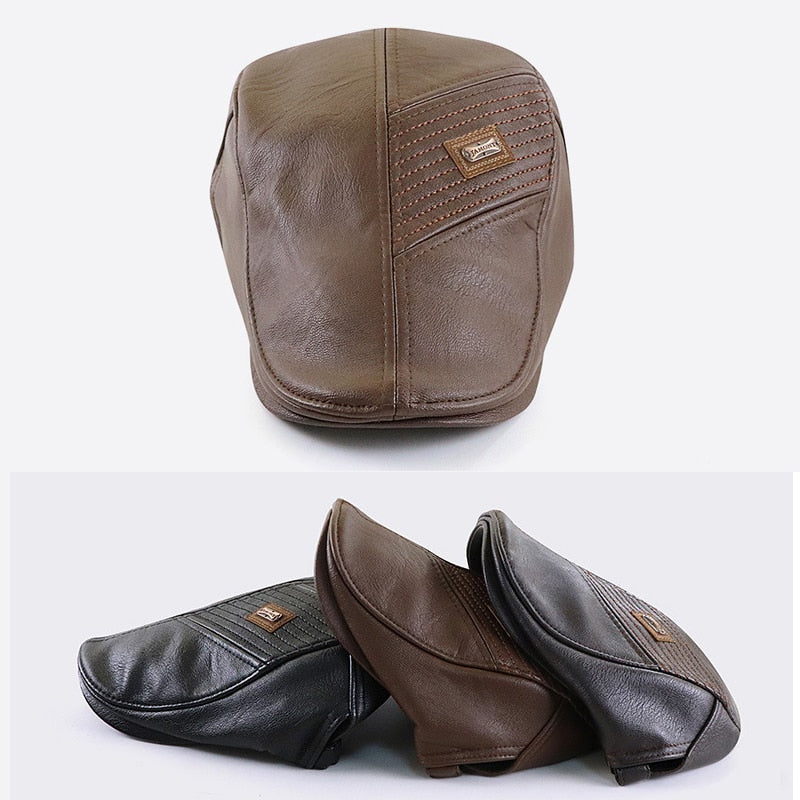 Boina Masculina Italiana em Couro
