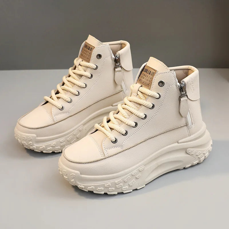 Tênis Feminino Plataforma com Design Vulcanizado Respirável Estilo Casual – (Promoção de Inverno 2025)