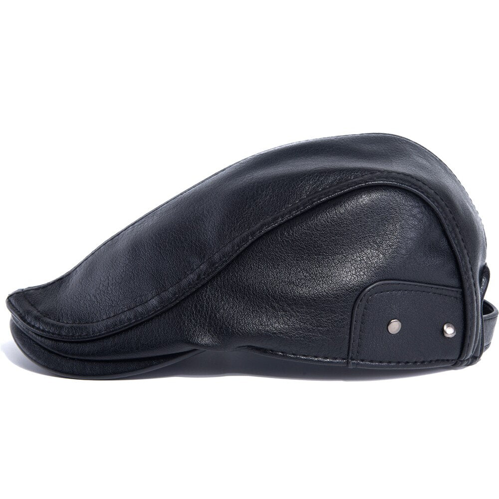 Boina Masculina em Couro Vintage