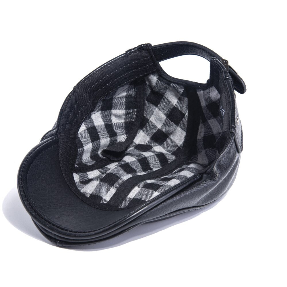 Boina Masculina em Couro Vintage