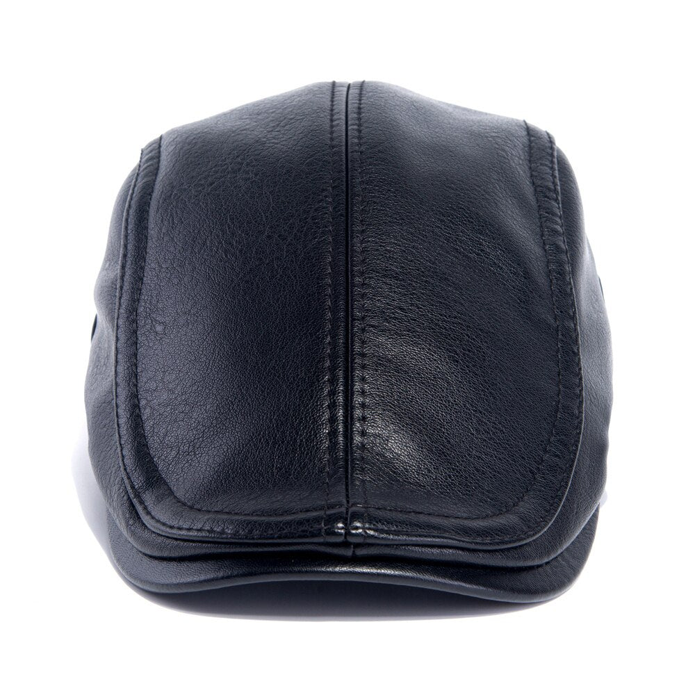 Boina Masculina em Couro Vintage
