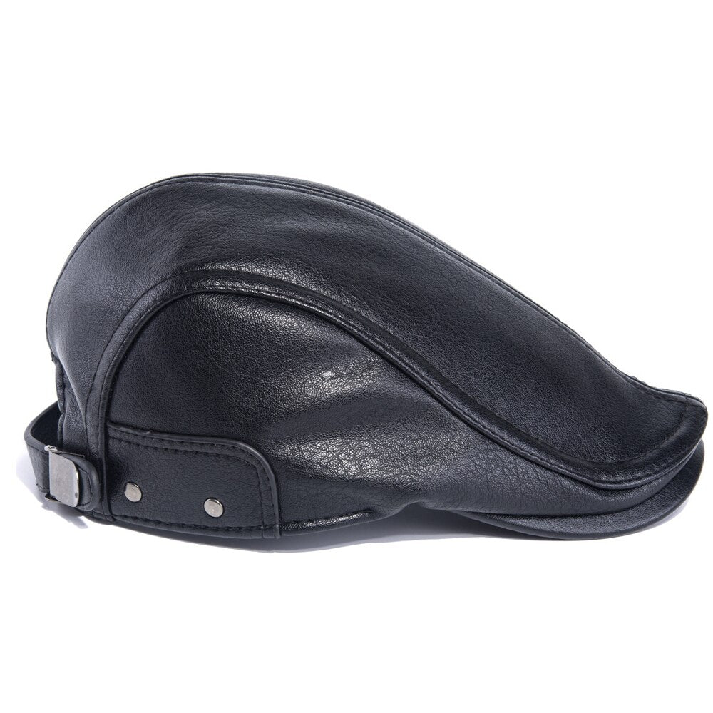 Boina Masculina em Couro Vintage