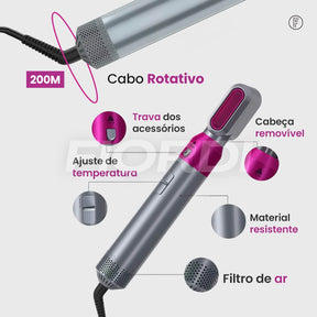 Escova Modeladora 5 em 1 - BeautyHair™ + Brinde