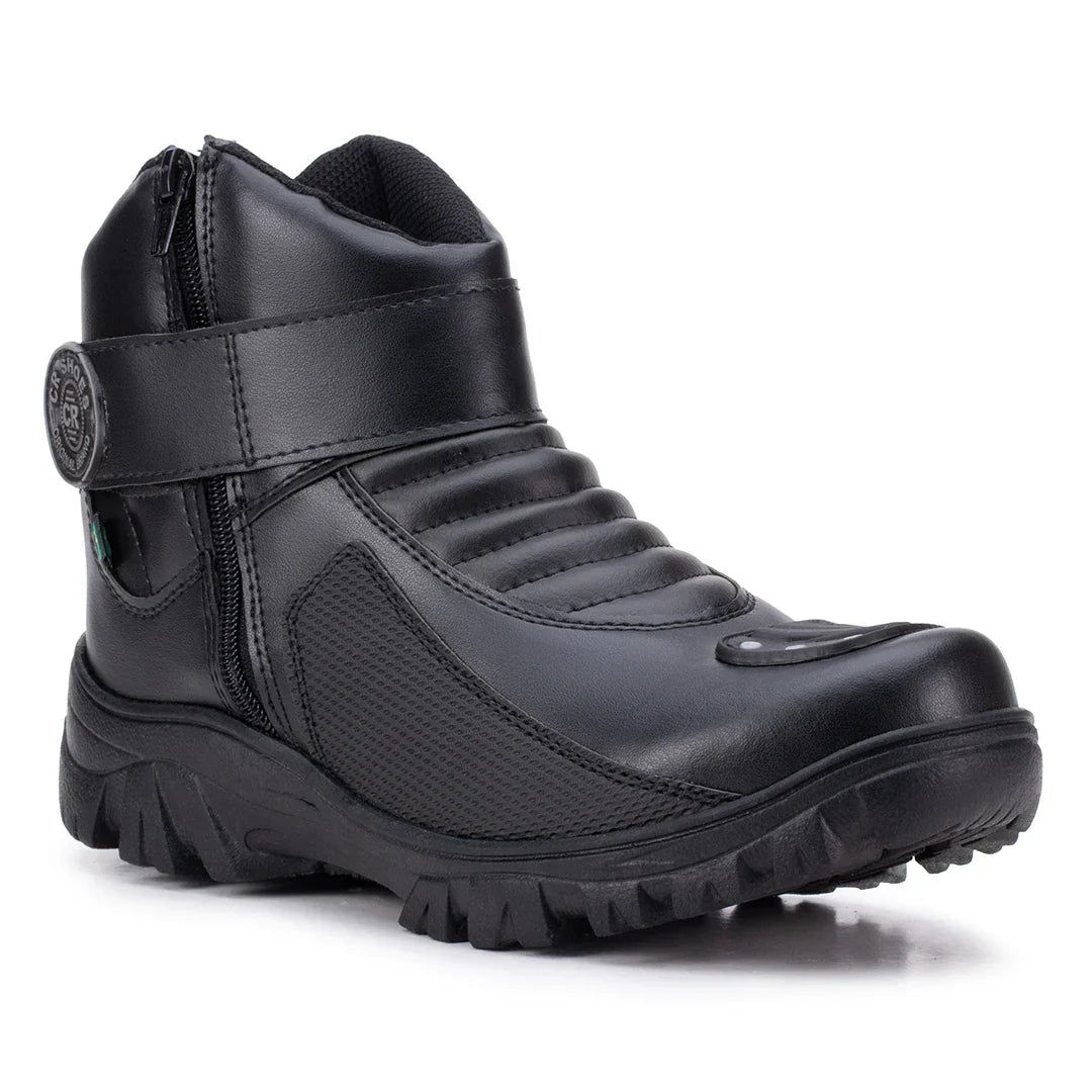 Bota Masculina Biker Militar Monocromática com Zíper Lateral - (Promoção de Inverno 2025)