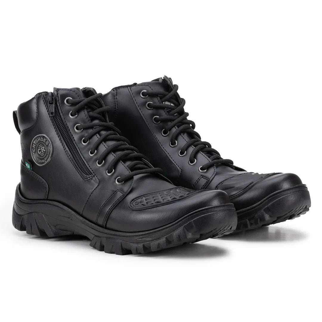 Bota Masculina Militar Biker com Zíper Lateral - (Promoção de Inverno 2025)