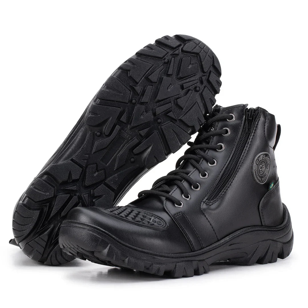 Bota Masculina Militar Biker com Zíper Lateral - (Promoção de Inverno 2025)