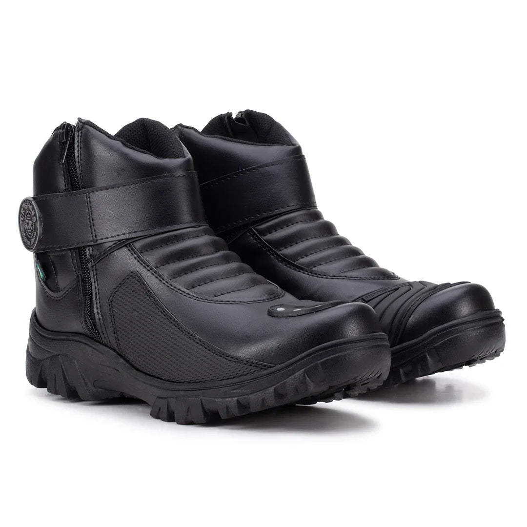 Bota Masculina Biker Militar Monocromática com Zíper Lateral - (Promoção de Inverno 2025)