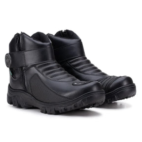 Bota Masculina Biker Militar Monocromática com Zíper Lateral - (Promoção de Inverno 2025)