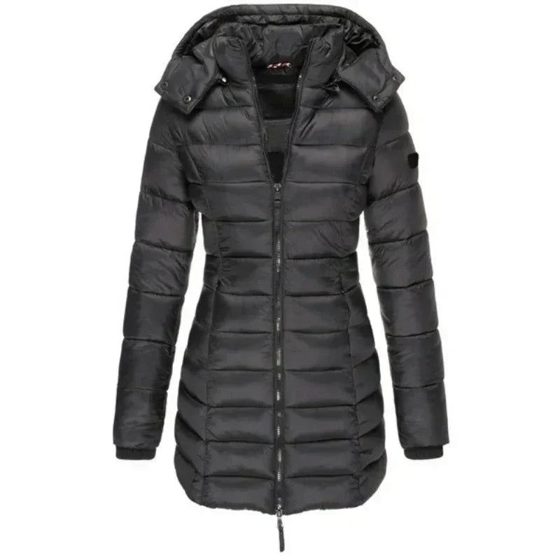 Jaqueta Parka Feminina Puffer Justa ao Corpo