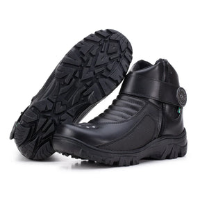 Bota Masculina Biker Militar Monocromática com Zíper Lateral - (Promoção de Inverno 2025)