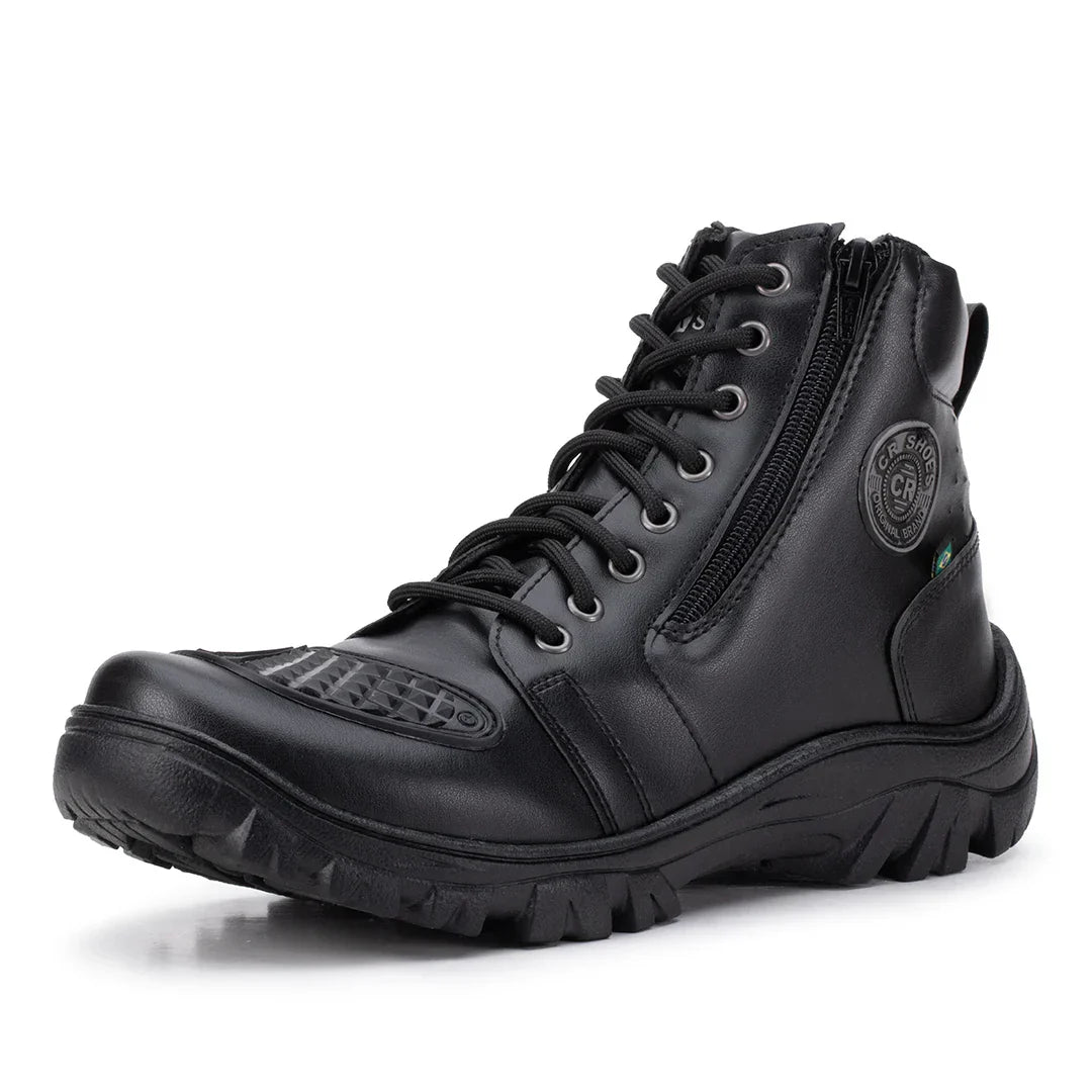 Bota Masculina Militar Biker com Zíper Lateral - (Promoção de Inverno 2025)