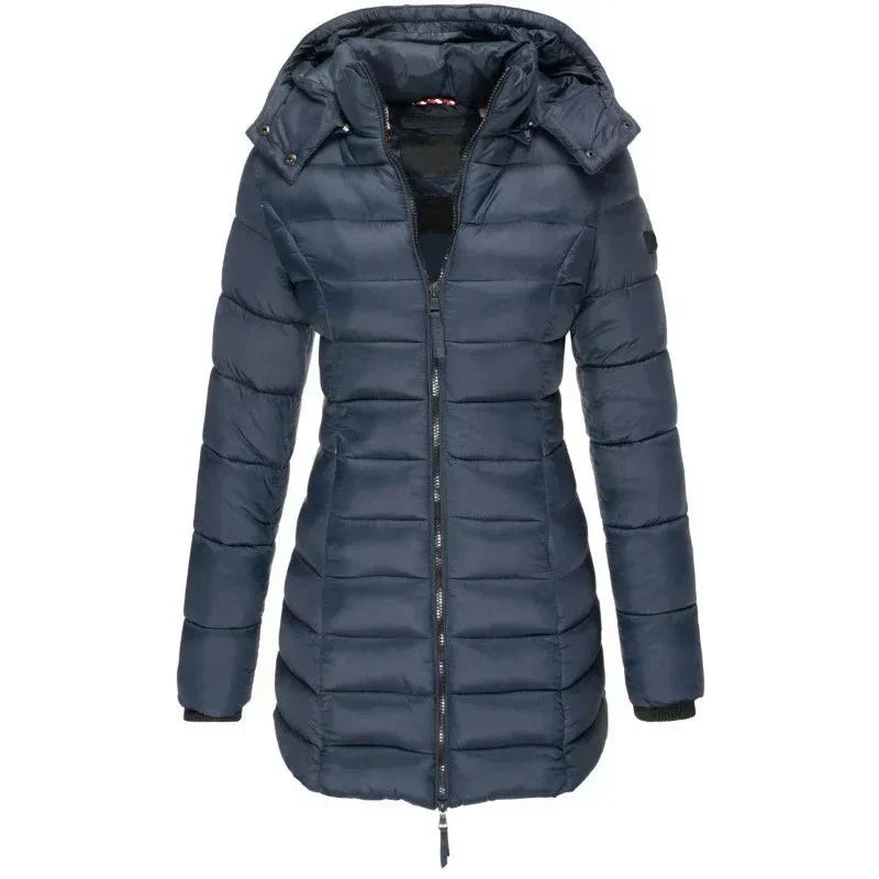 Jaqueta Parka Feminina Puffer Justa ao Corpo