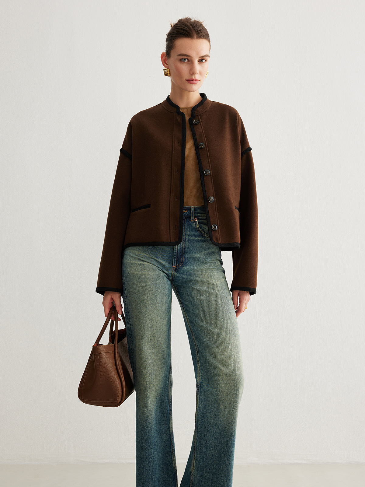 Jaqueta Minimalista de Tweed