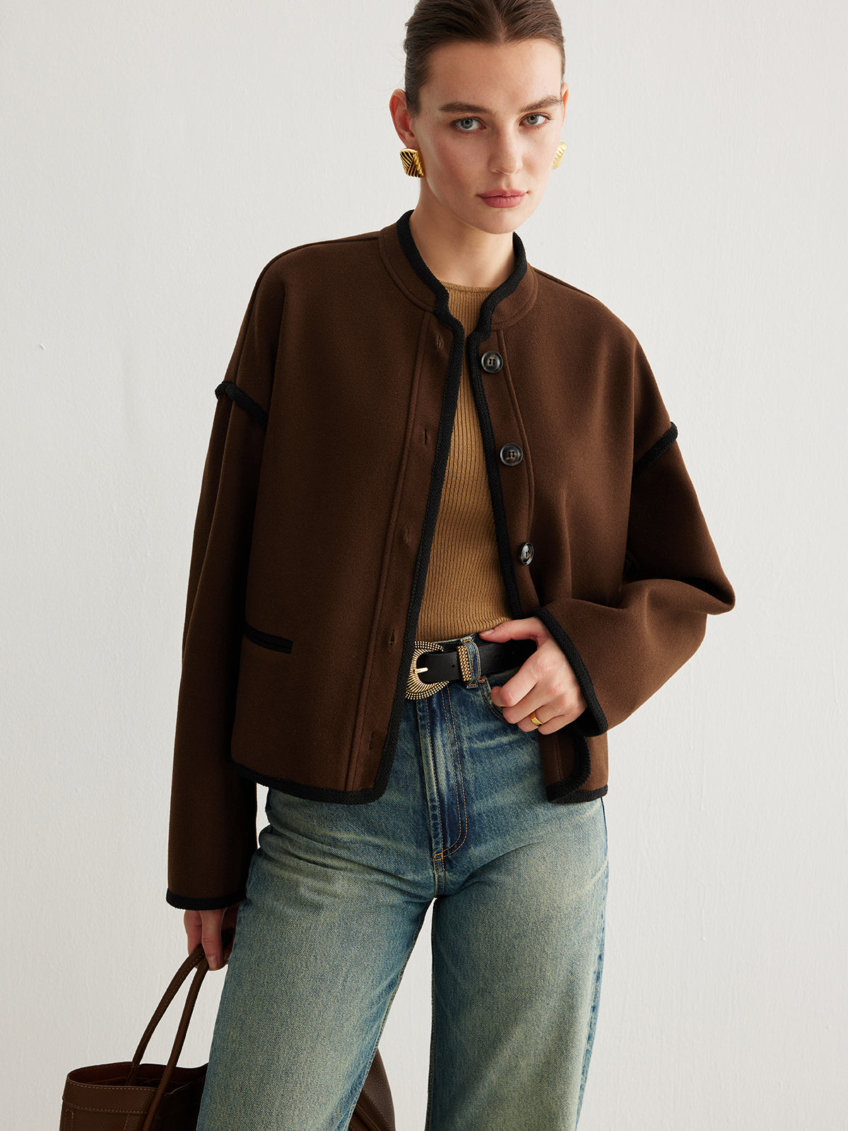 Jaqueta Minimalista de Tweed