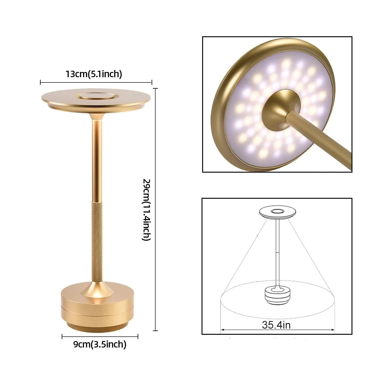 Luminária de Mesa Led Recarregável Portátil