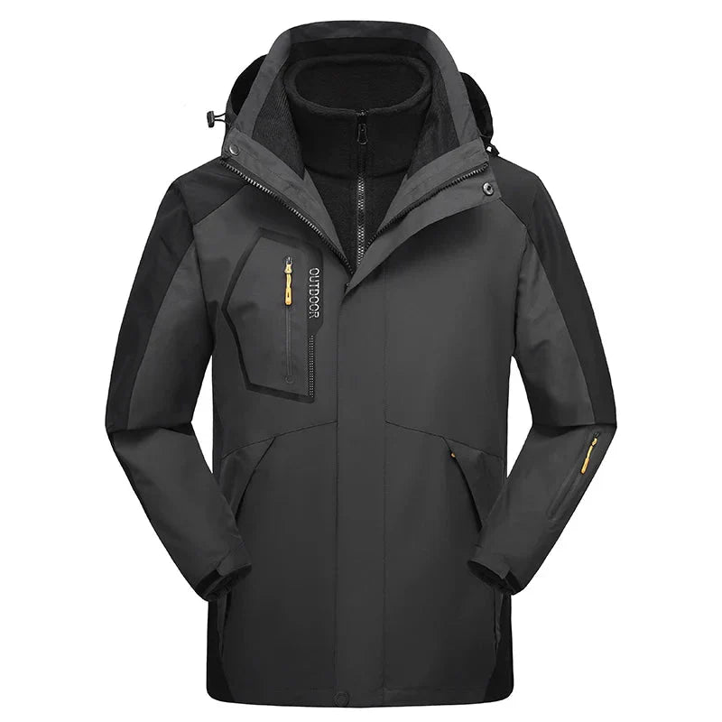Jaqueta Masculina 3 em 1 com Forro Fleece Impermeável Corta-Vento – (Promoção de Inverno 2025)