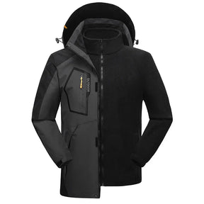 Jaqueta Masculina 3 em 1 com Forro Fleece Impermeável Corta-Vento – (Promoção de Inverno 2025)