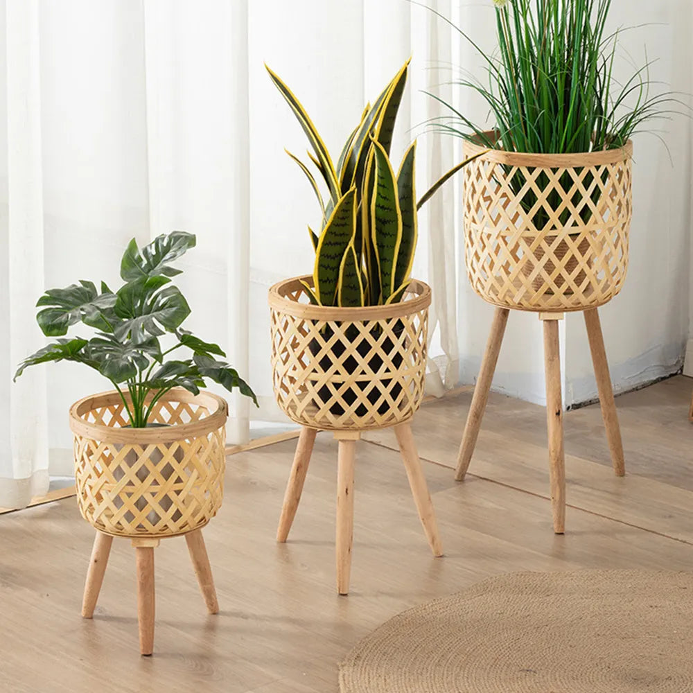 Vaso Bambu Trançado