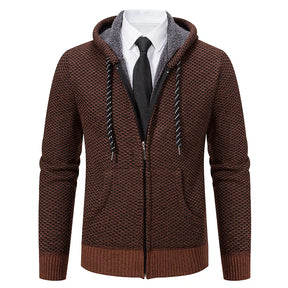 Jaqueta Masculina Cardigan com Gola Dobrável Forro Fleece Estilo Vintage – (Promoção de Inverno 2025)