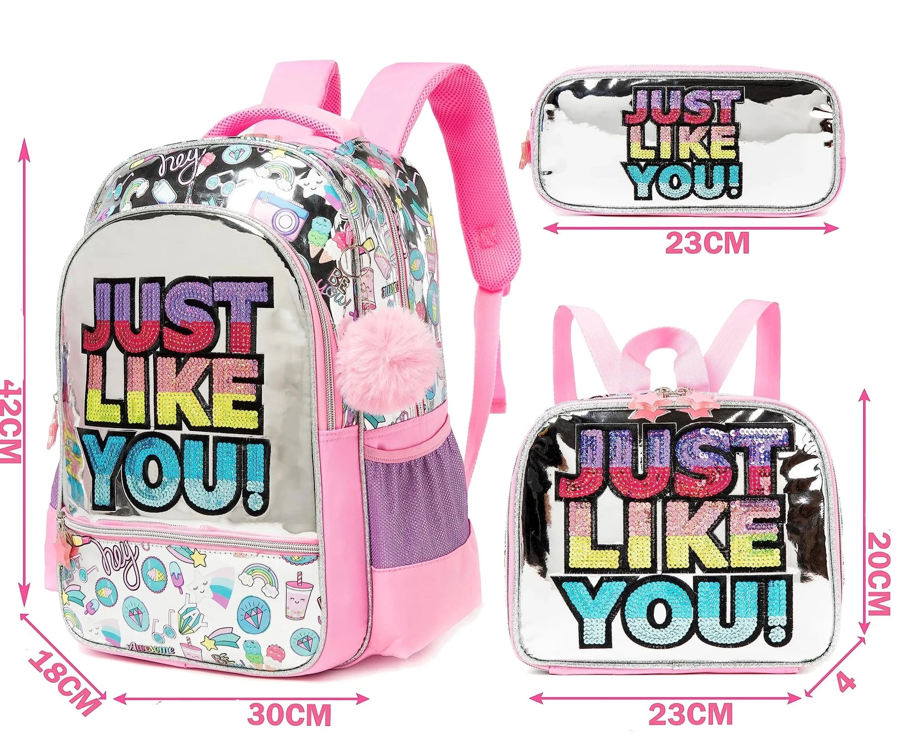 Kit Mochila Lancheira Estojo Escolar Infantil