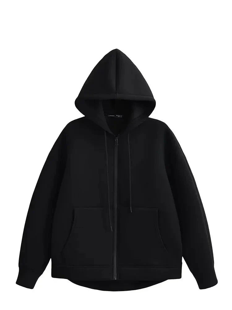 Casaco Feminino com Capuz e Bolsos Oversized - (Promoção de Inverno 2025)