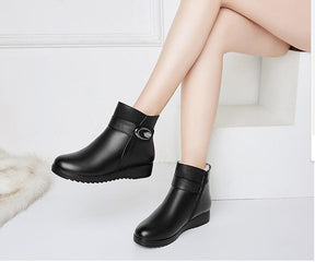 Bota Couro Pelúcida Inverno - Anabela - (Promoção de Inverno 2025)