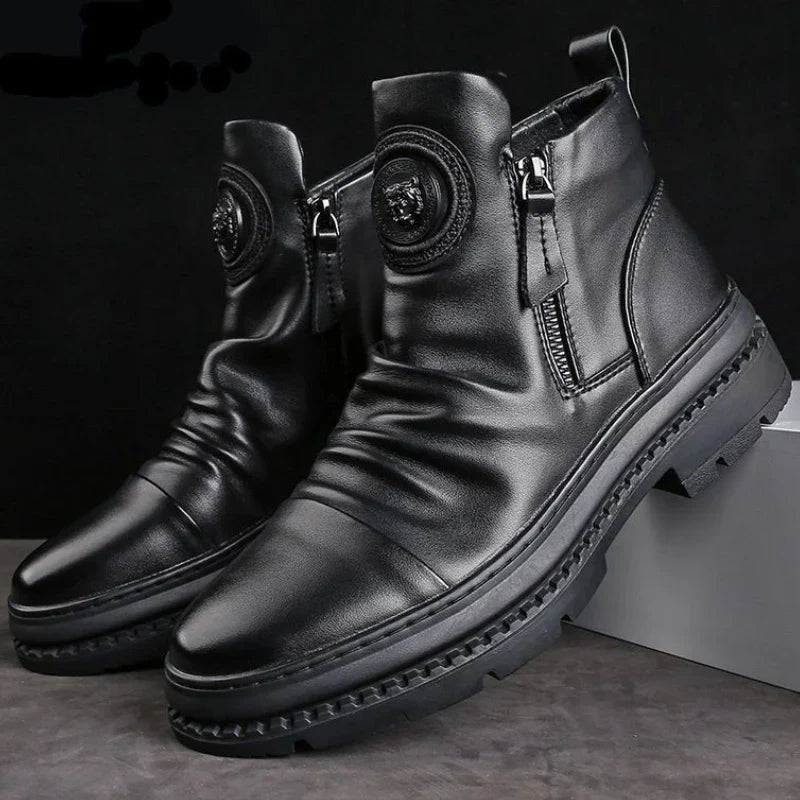 Bota Masculina Cano Alto com Zíper Lateral - (Promoção de Inverno 2025)