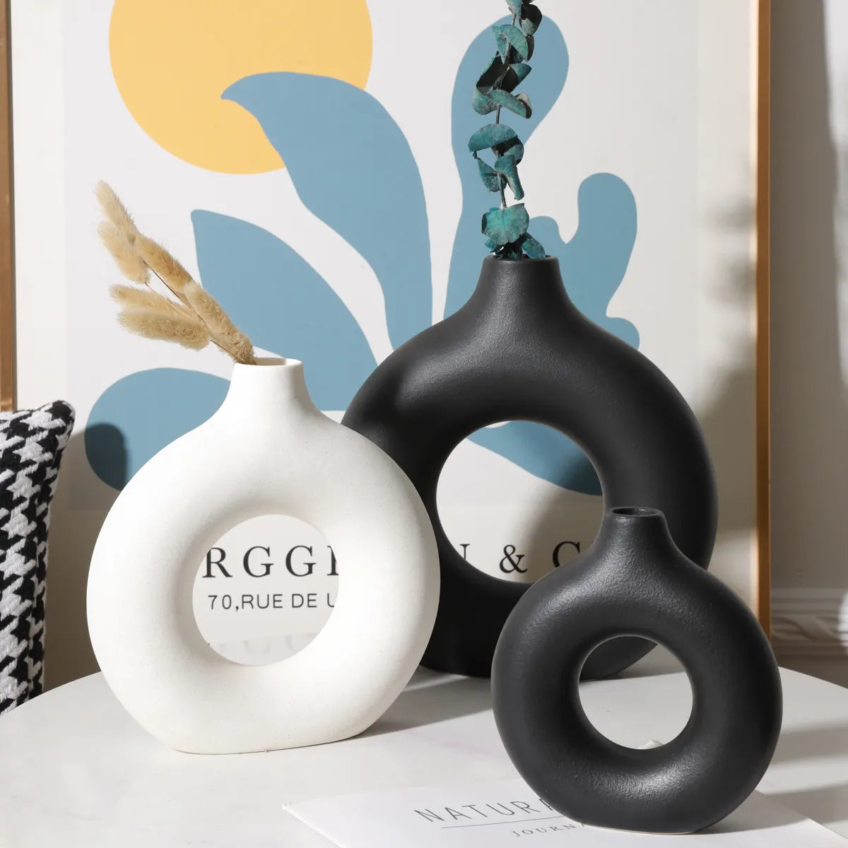 Vaso Boho Circular Oco Estilo Nórdico