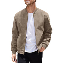 Jaqueta Masculina com Zíper e Gola Alta Casual Retrô – (Promoção de Inverno 2025)