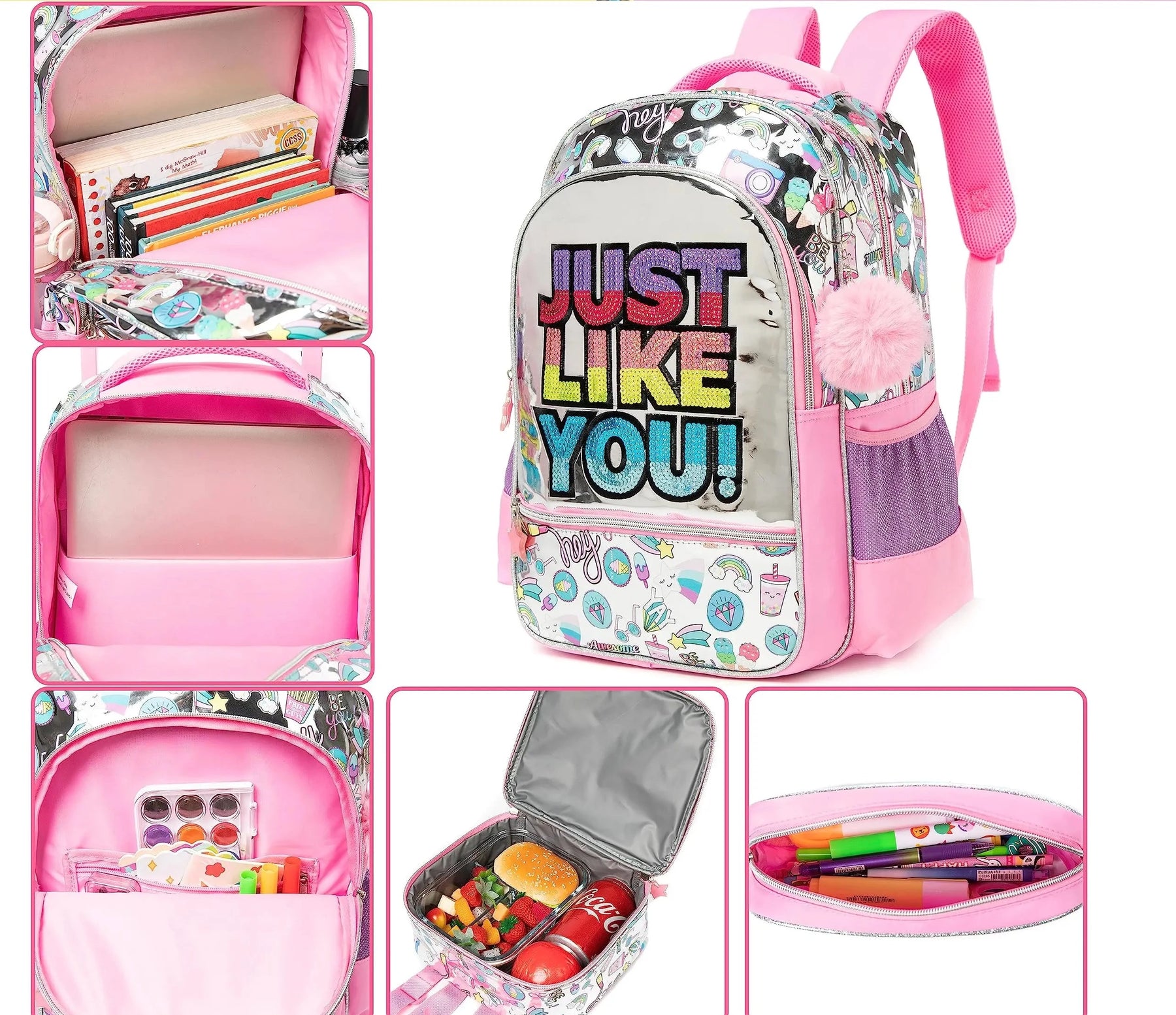 Kit Mochila Lancheira Estojo Escolar Infantil