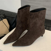 Bota Feminina de Bico Fino Salto Baixo Vintage - (Promoção de Inverno 2025)