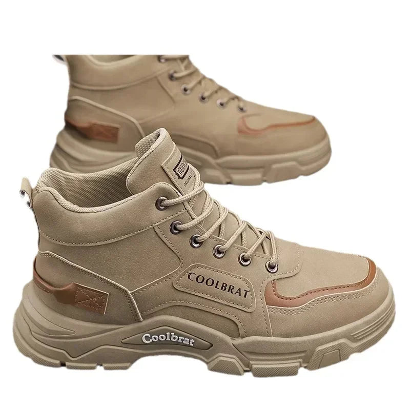 Bota Masculina de Cano Curto Estilo Britânico Antiderrapante Confortável – (Promoção de Inverno 2025)