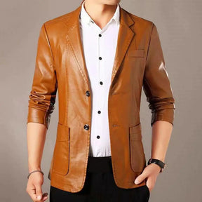 Jaqueta Masculina Gola Lapela Estilo Casual Elegante – (Promoção de Inverno 2025)