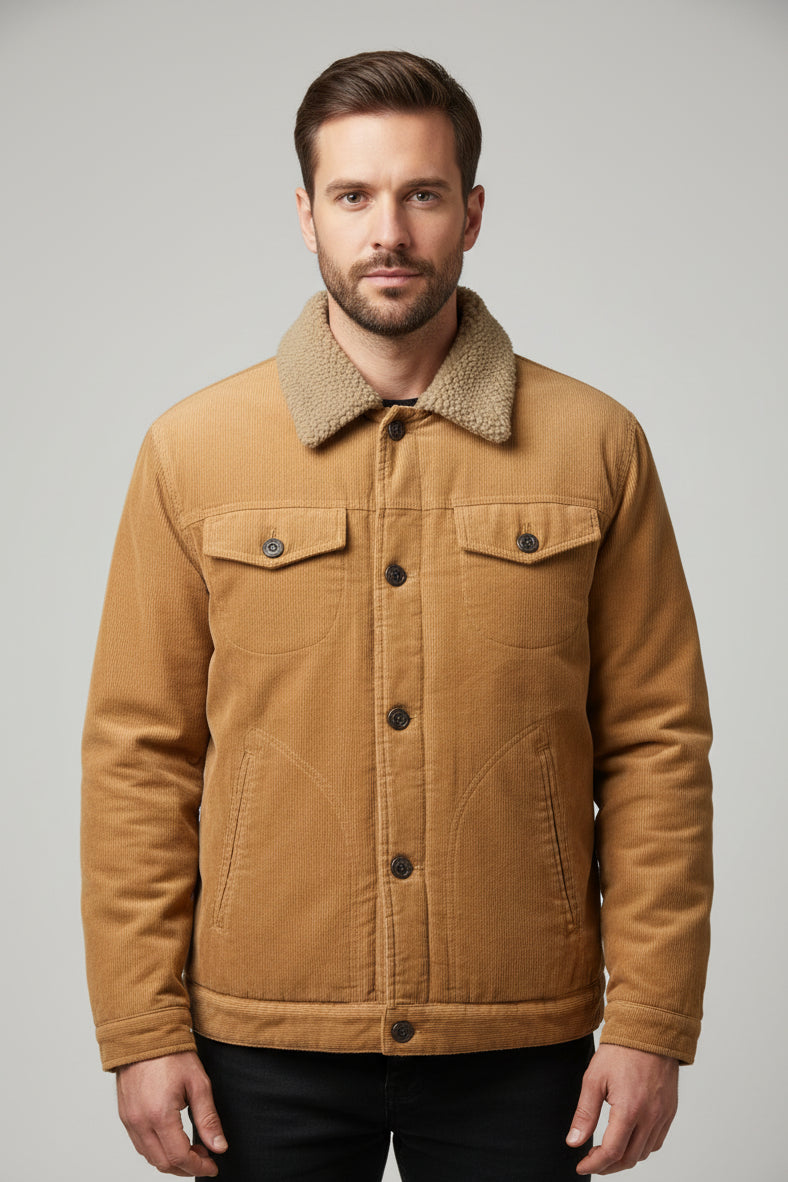 Jaqueta Masculina de Veludo com Interior Forrado