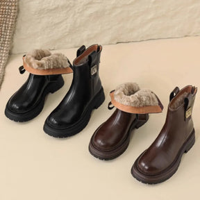 Bota Feminina Vintage com Salto Médio e Forro Design Fashion Solado Grosso – (Promoção de Inverno 2025)