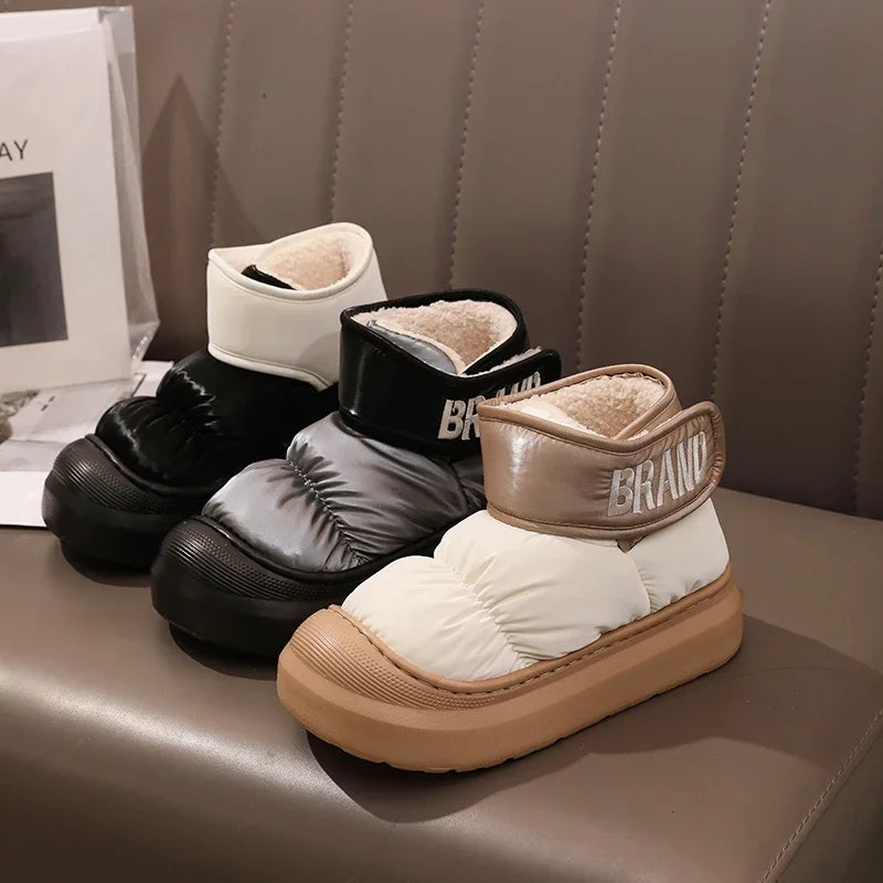 Bota Feminina Para Inverno Impermeável Cano Curto com Forro de Algodão
