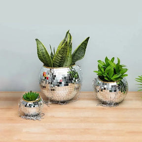 Vaso Para Plantas Semi Circular Globo Espelhado