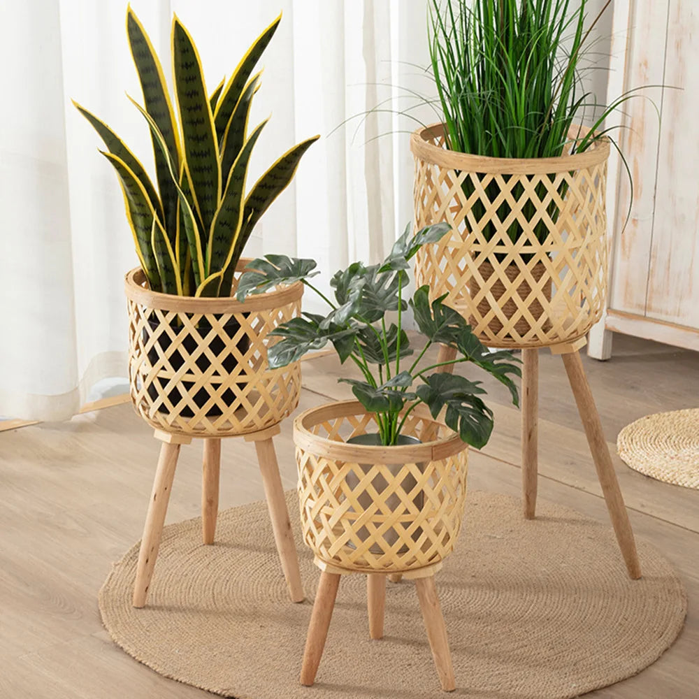Vaso Bambu Trançado