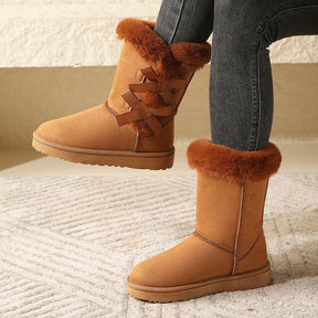 Bota Feminina com Laço Cano Curto Solado Plataforma – (Promoção de Inverno 2025)