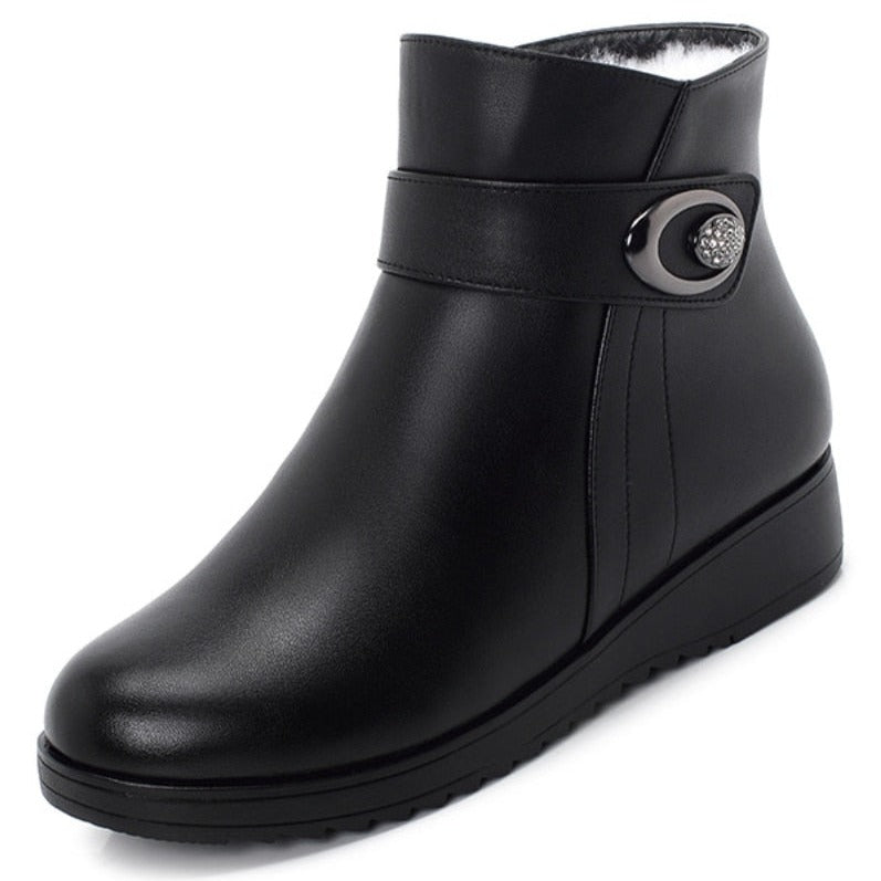 Bota Couro Pelúcida Inverno - Anabela - (Promoção de Inverno 2025)