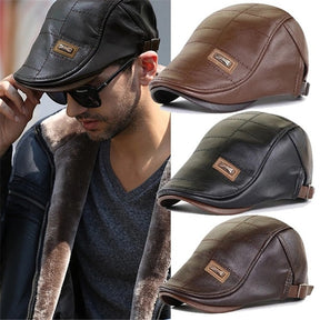 Boina Masculina em Couro Italian