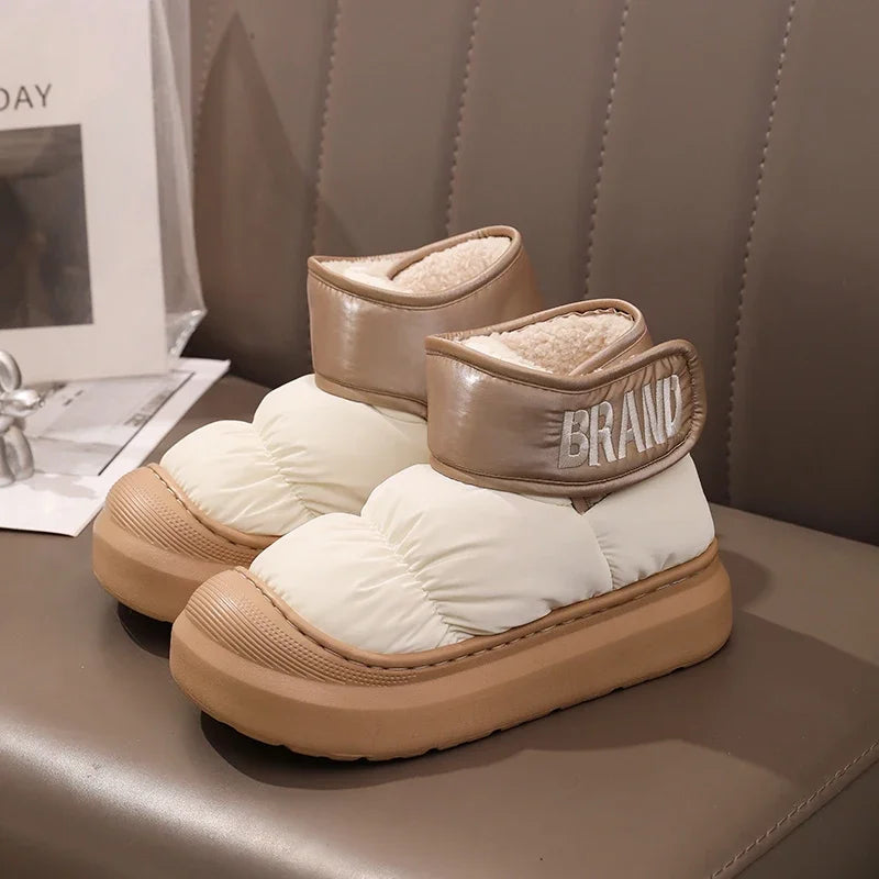 Bota Feminina Para Inverno Impermeável Cano Curto com Forro de Algodão