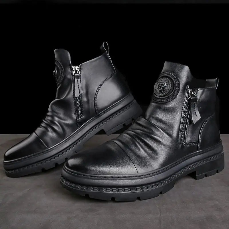 Bota Masculina Cano Alto com Zíper Lateral - (Promoção de Inverno 2025)