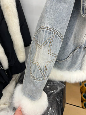 Jaqueta Jeans Feminina com Gola e Forro de lã – (Promoção de Inverno 2025)