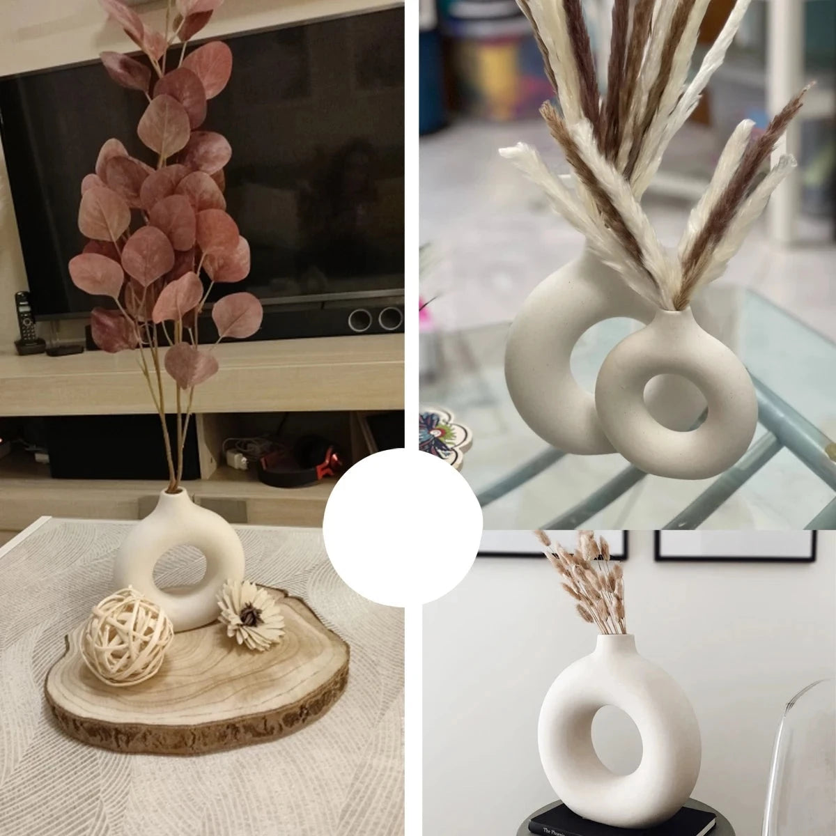 Vaso Boho Circular Oco Estilo Nórdico