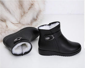 Bota Couro Pelúcida Inverno - Anabela - (Promoção de Inverno 2025)