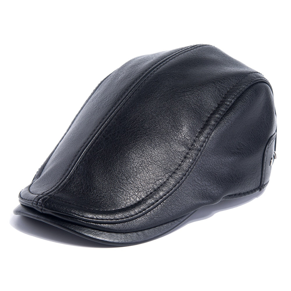 Boina Masculina em Couro Vintage